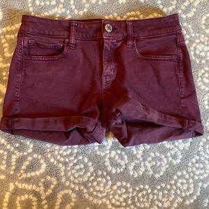 AEO MIDI Maroon Jean Shorts
